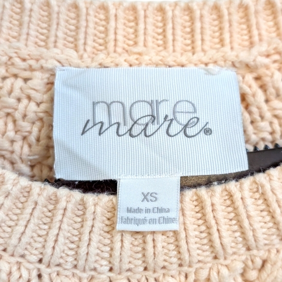 Mare Mare Anthropologie Peach Cream Cable Knit Oversized Sweater Dress Size XS - Picture 4 of 5